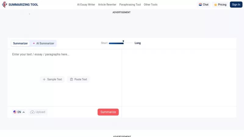 Summarizing Tool screenshot