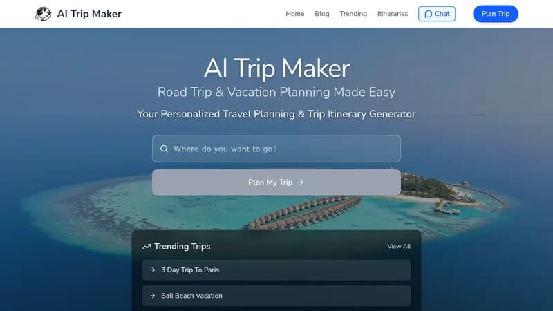ai trip maker website