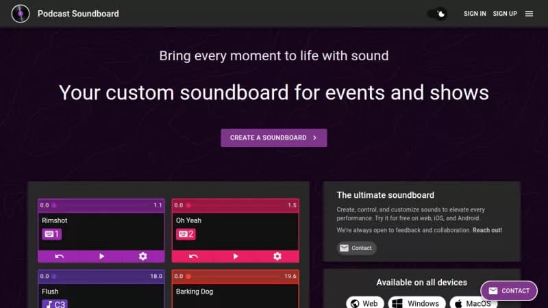 Podcast Soundboard screenshot