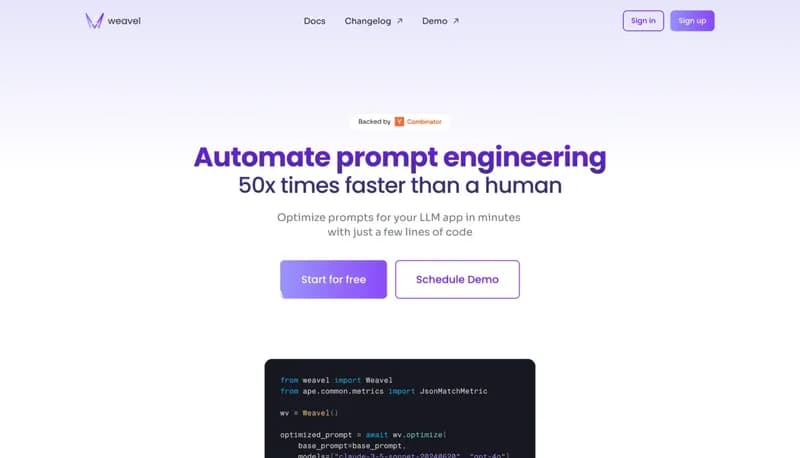 Weavel screenshot