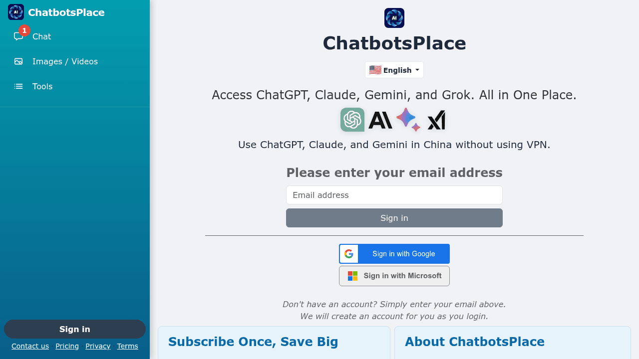 chatbotsplace website