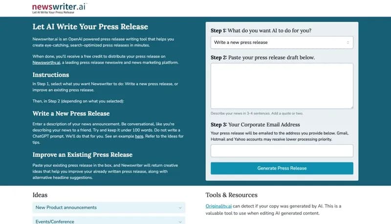 Newswriter.ai screenshot