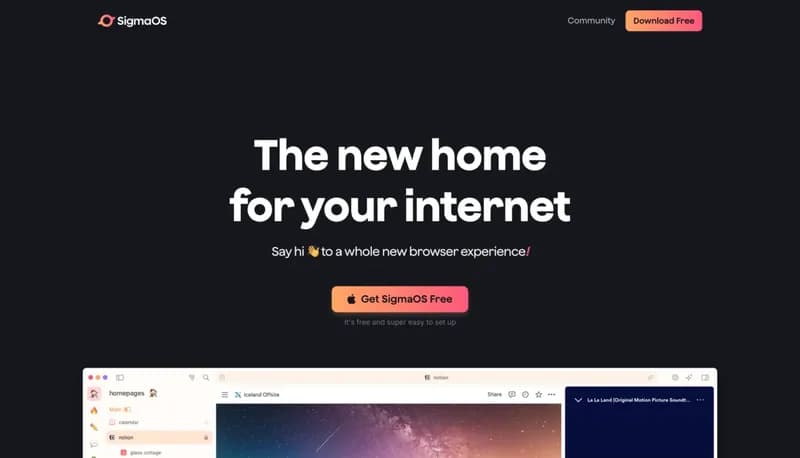 SigmaOS screenshot