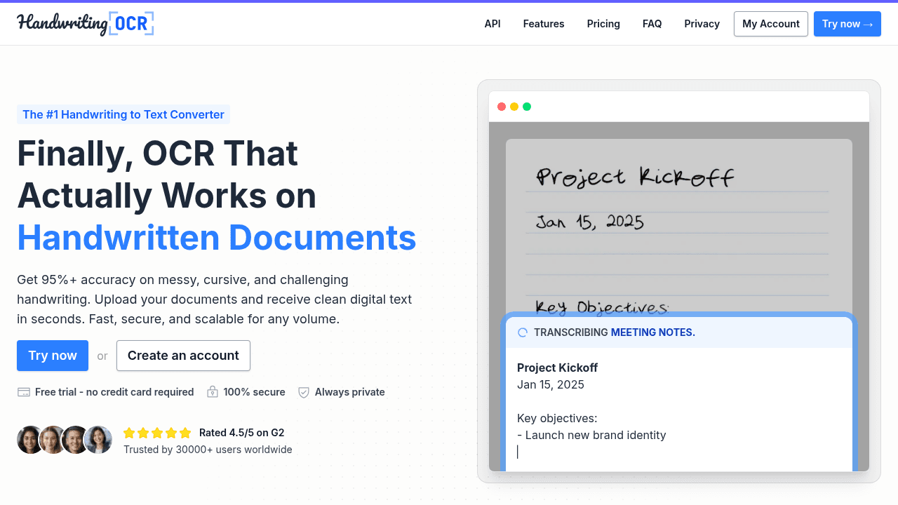 handwriting ocr website
