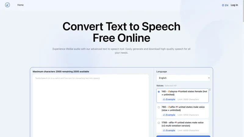 Text to Speech.im screenshot