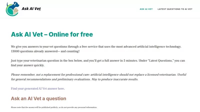 Ask an AI Vet screenshot