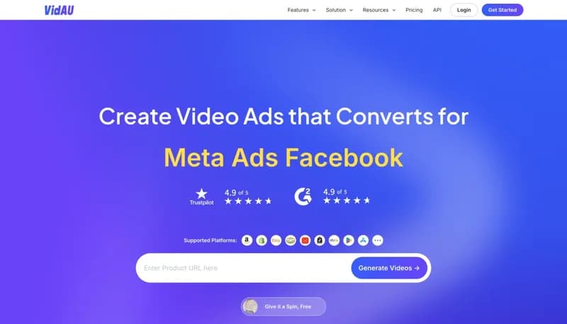 VidAU AI Video Generator screenshot