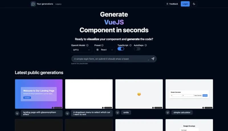 Chat2Code screenshot
