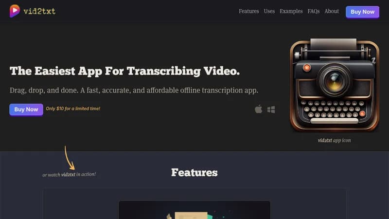vid2txt website