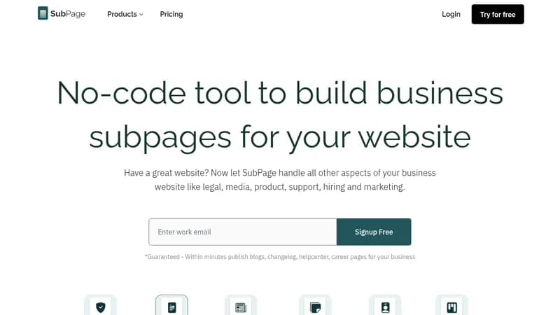 subpage website