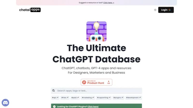 Chat AI Apps Database screenshot