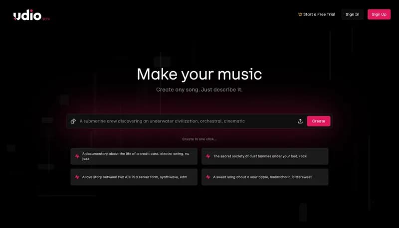 Udio screenshot