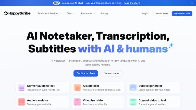 happyscribe website