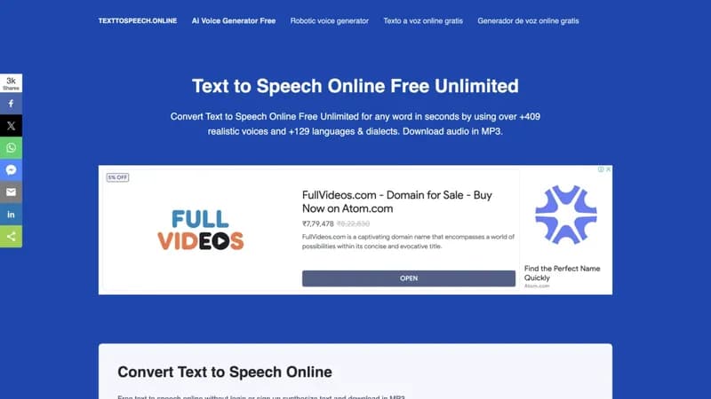 Text To Speech Online screenshot