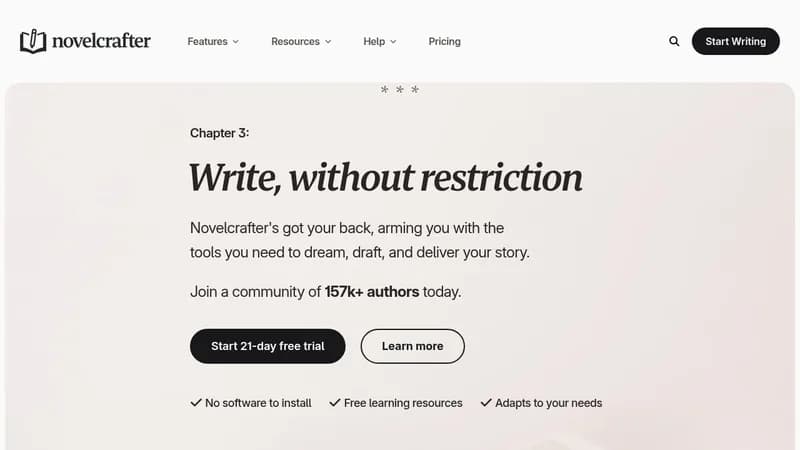 novelcrafter website