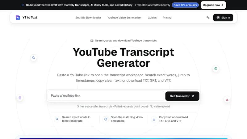 yt to text website