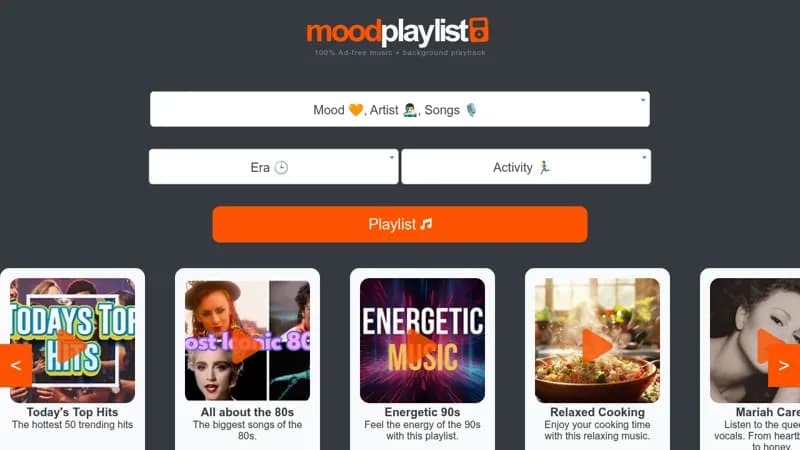 moodplaylist website