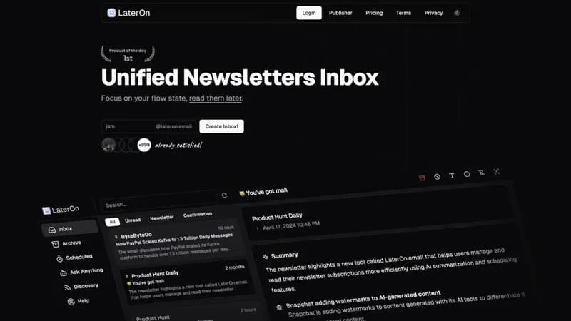 LaterOn screenshot