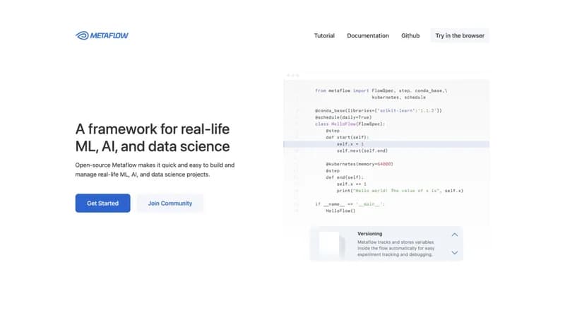 Metaflow screenshot