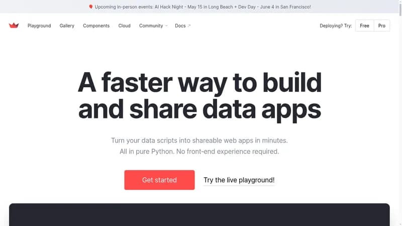 streamlit website