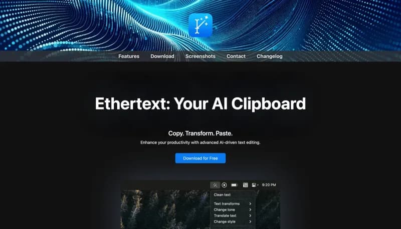 Ethertext screenshot