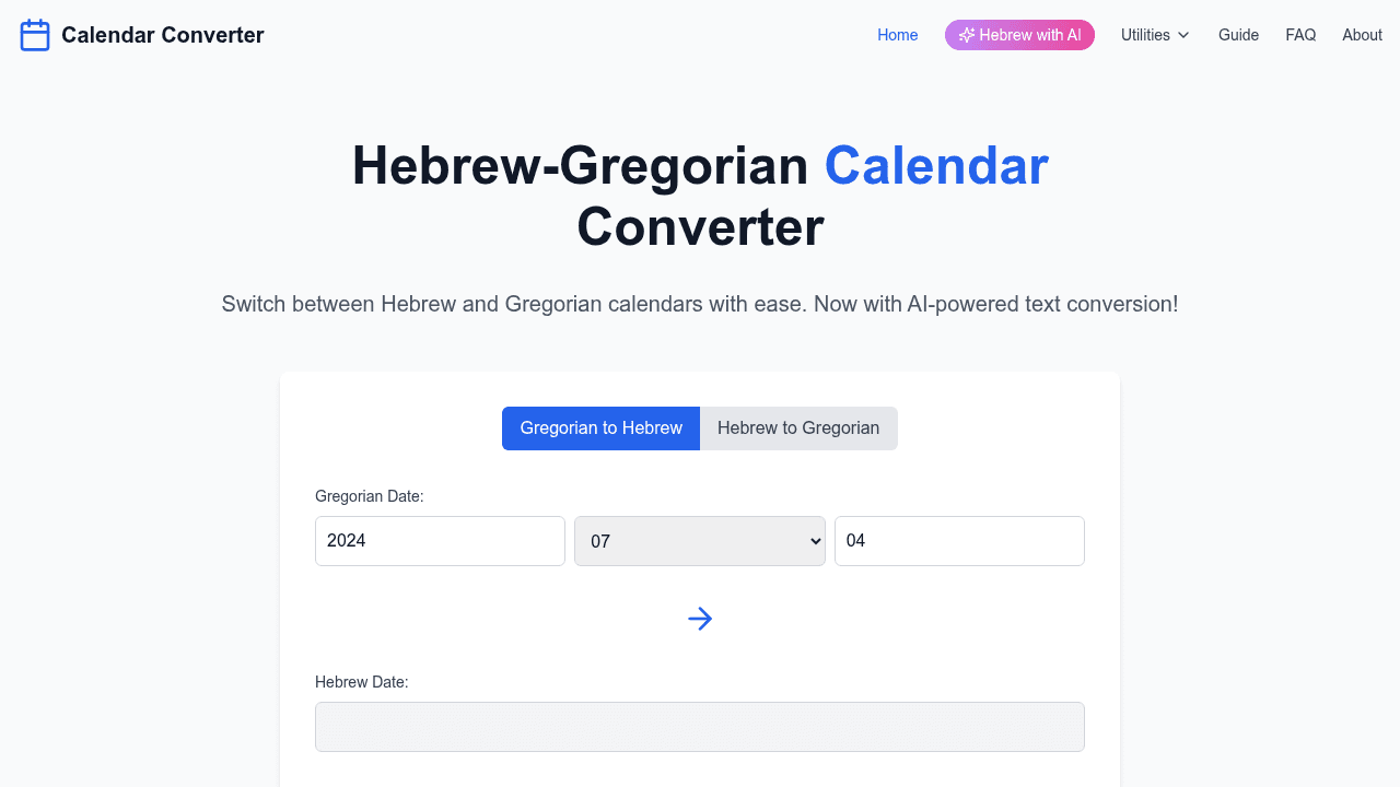 calendar converter website