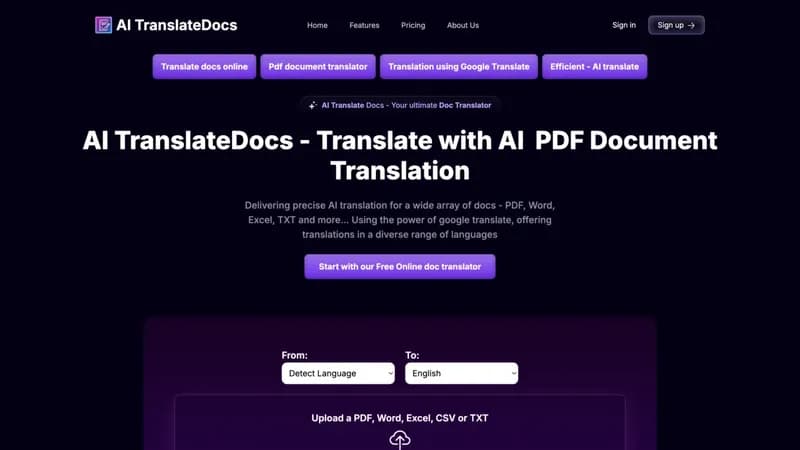 AI TranslateDocs screenshot