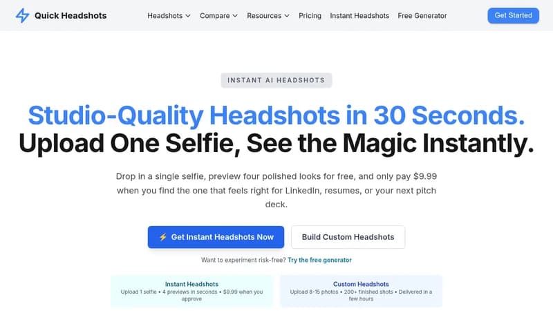 quick headshots website