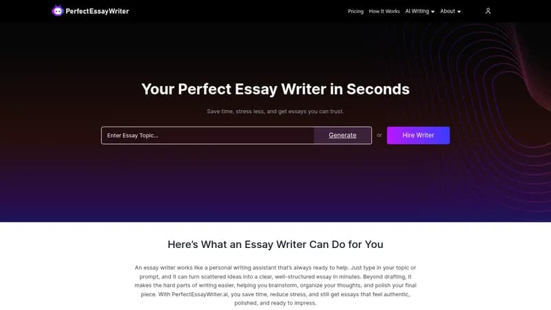 perfectessaywriter.ai website