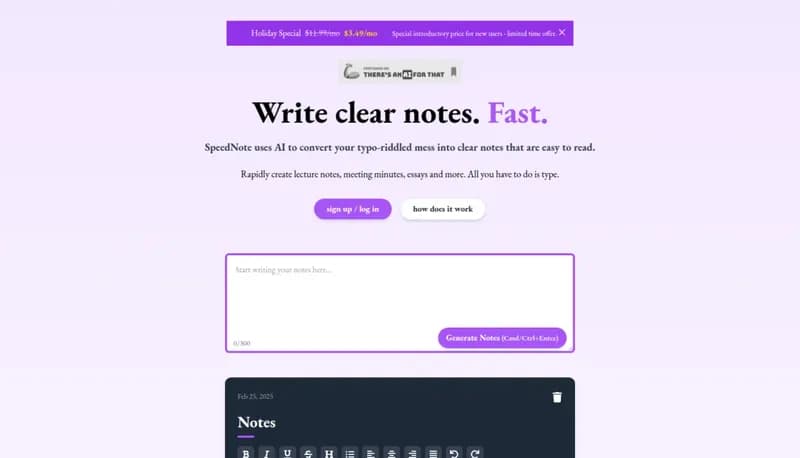 SpeedNote AI screenshot