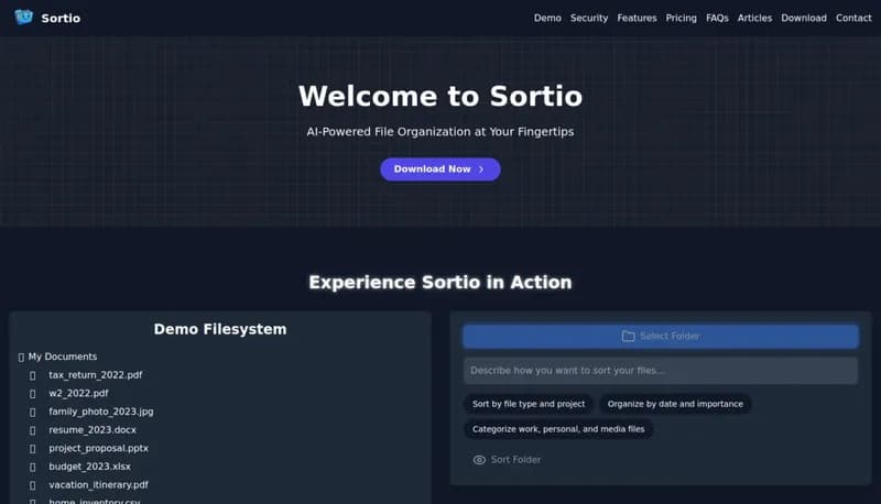 Sortio screenshot