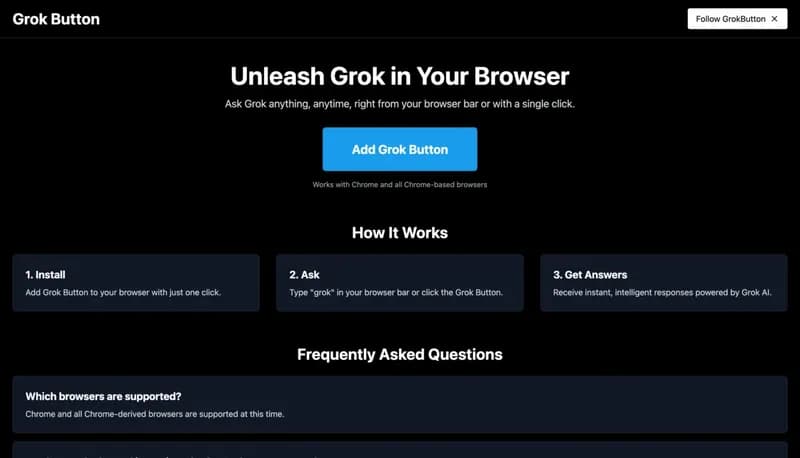 Grok Button screenshot