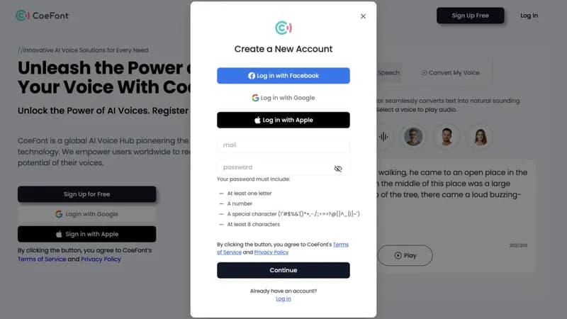 CoeFont screenshot