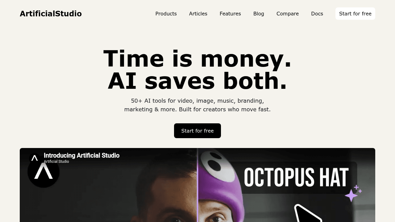 artificial studio website