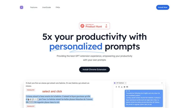 GPT SidePanel screenshot