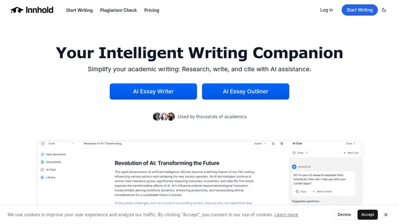 innhold.ai website