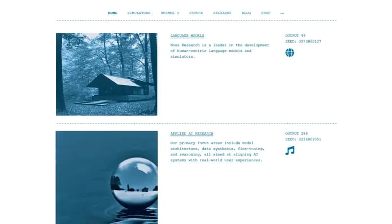 NOUS RESEARCH screenshot