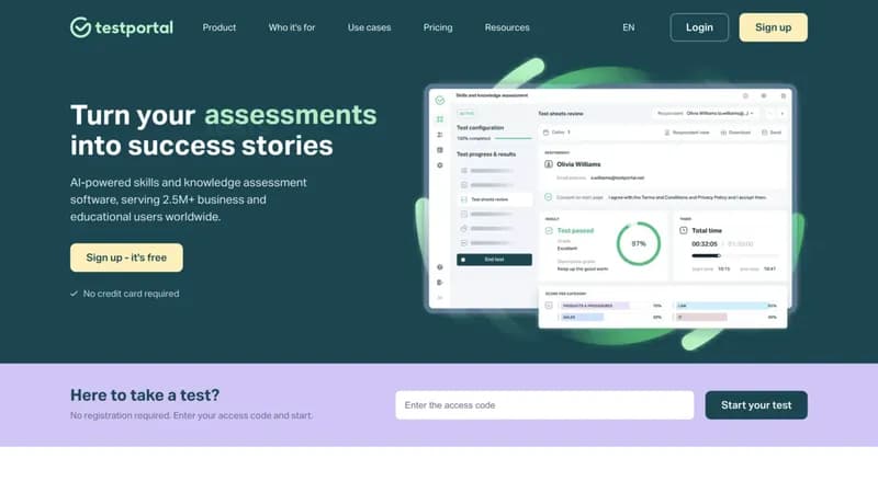 Testportal screenshot