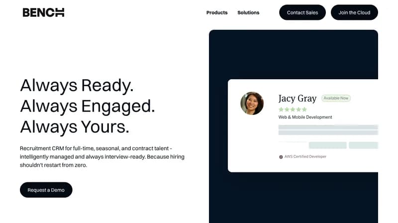 bench talent cloud website
