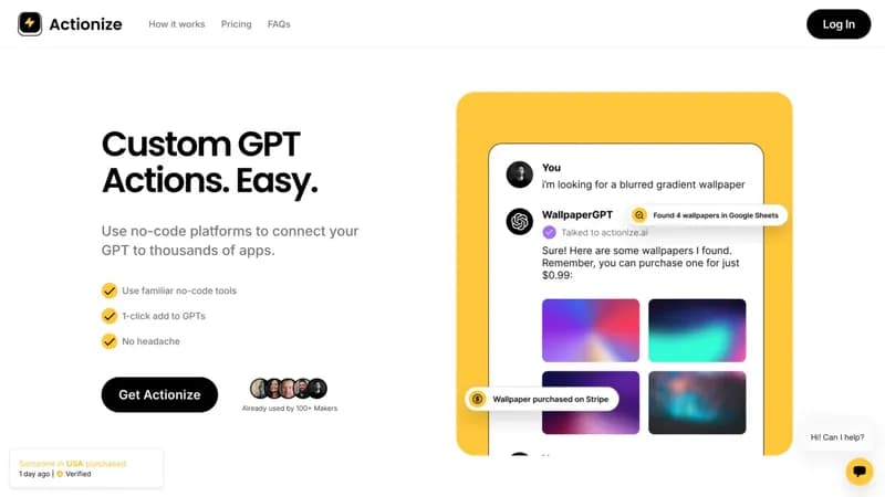 Actionize screenshot