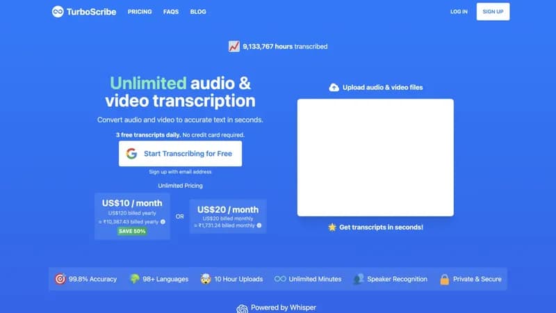 TurboScribe screenshot