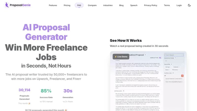 proposal genie website