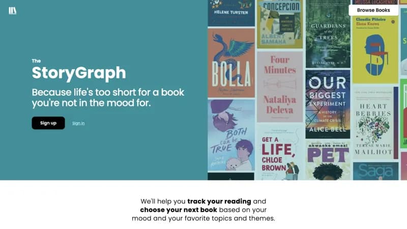 The StoryGraph screenshot