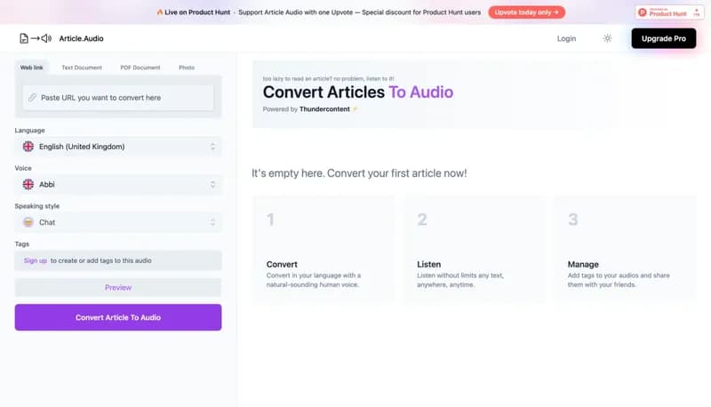 Article Audio screenshot