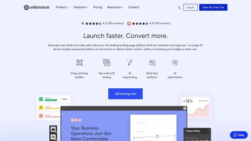 Unbounce screenshot