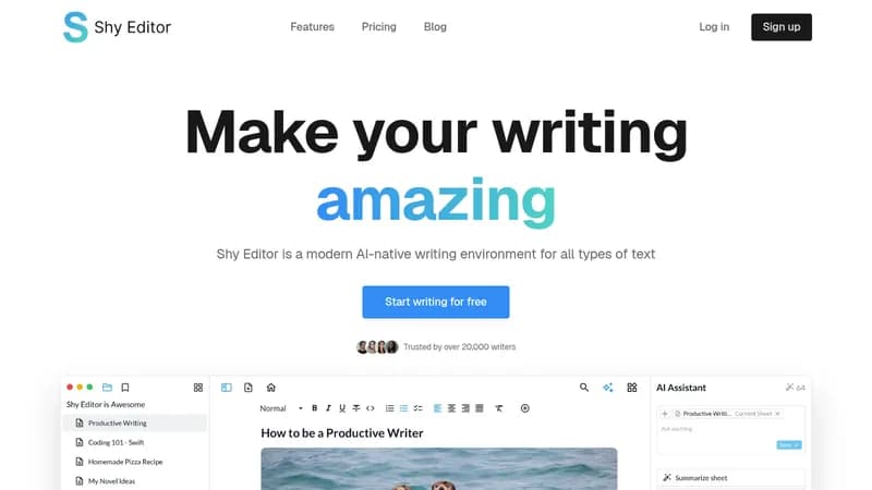 shy editor website