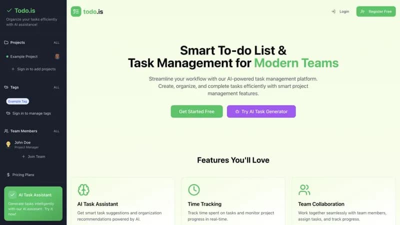 todo.is screenshot