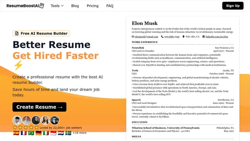 resumeboostai website