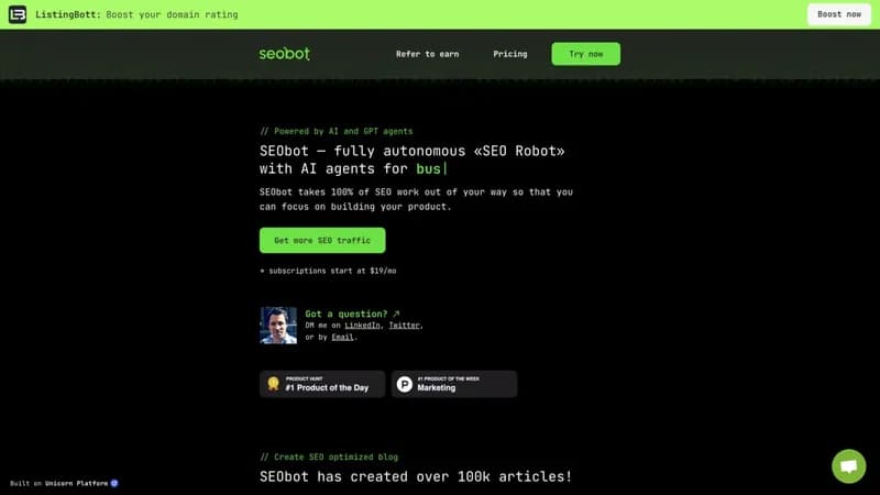 SEO Bot screenshot