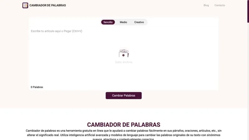 Cambiador de Palabras screenshot